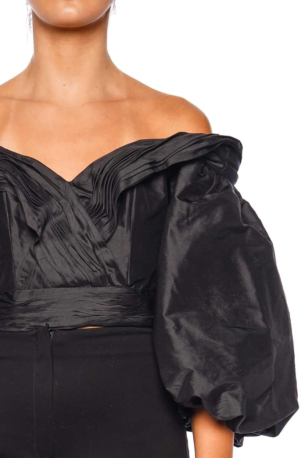 En Poesia Taffeta Off Shoulder Top