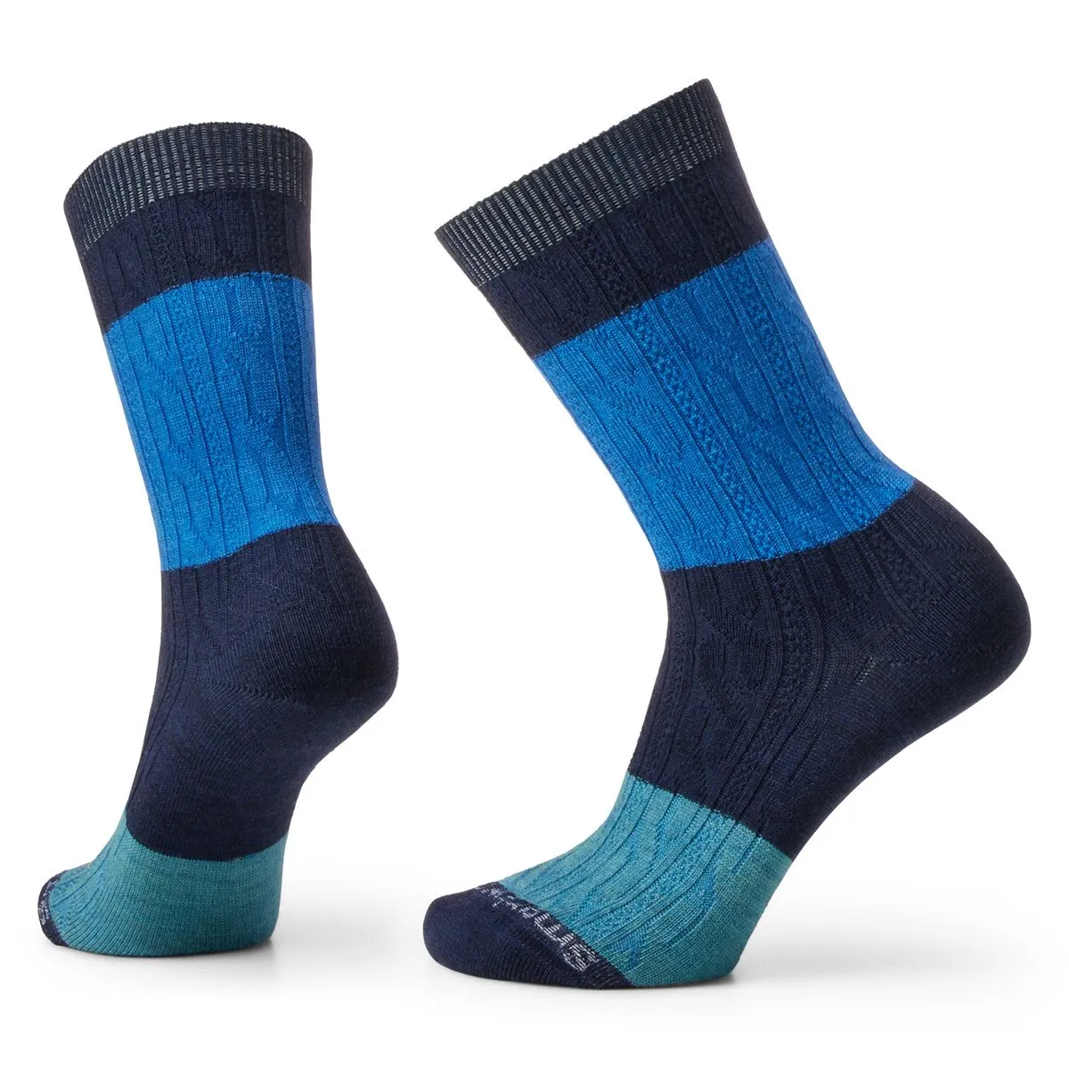Everyday Color Block Cable Crew Socks (Women's) - SW001832