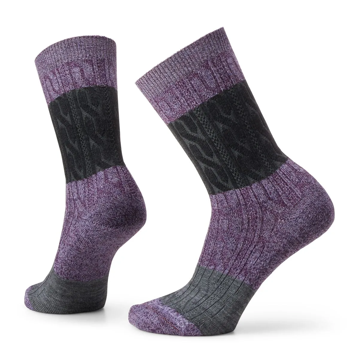 Everyday Color Block Cable Crew Socks (Women's) - SW001832