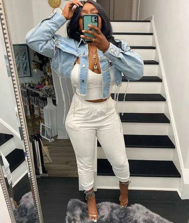 Fashion Unique Women's Ripped Distressed Cropped Denim Jacket