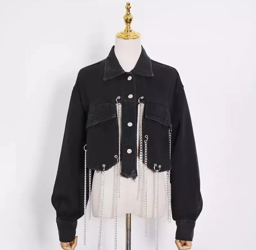 Fashion Unique Women's Ripped Distressed Cropped Denim Jacket