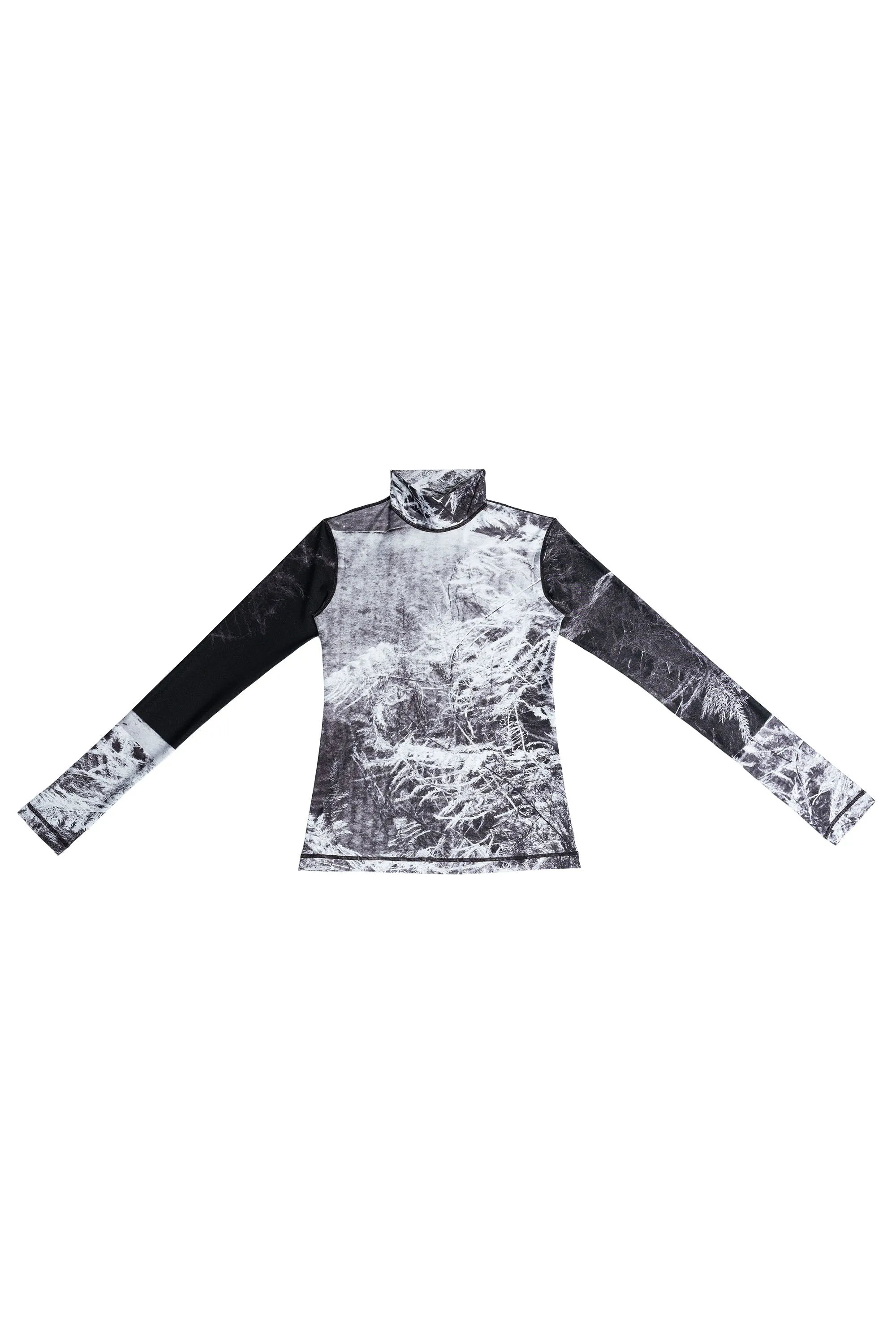 FERN SPANDEX MOCK NECK FITTED TOP