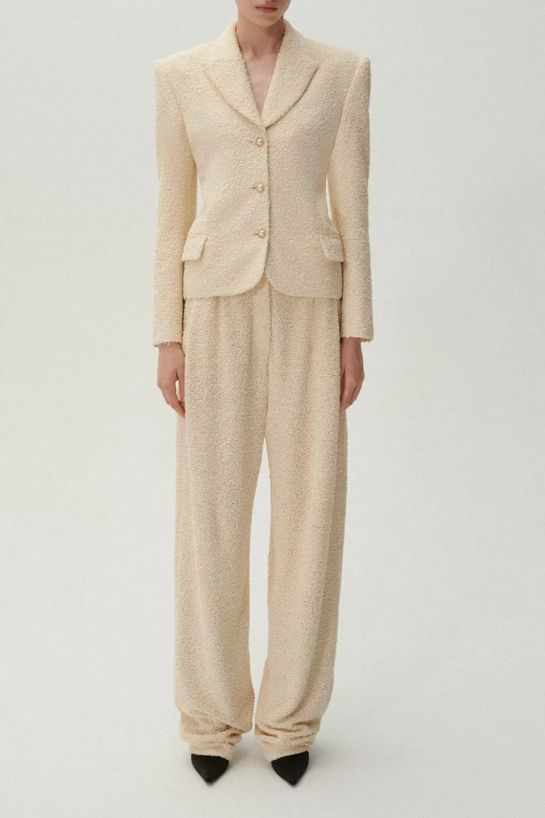 Fitted Boucle Blazer | Beige