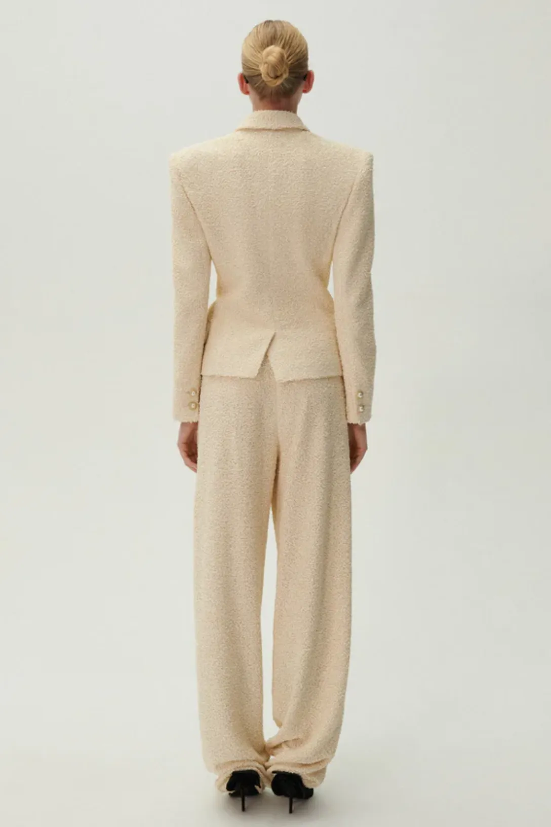 Fitted Boucle Blazer | Beige