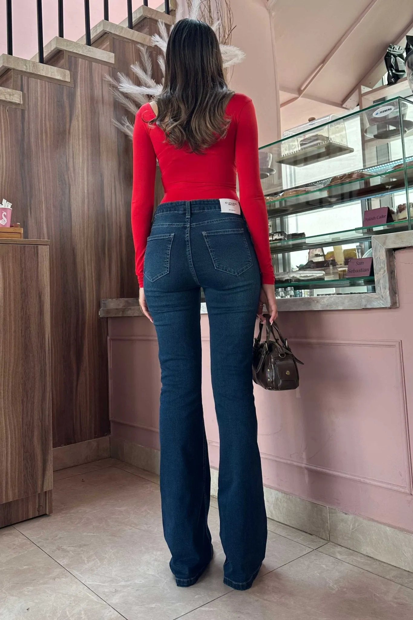 Flare - High-Waist Dark Blue Jeans