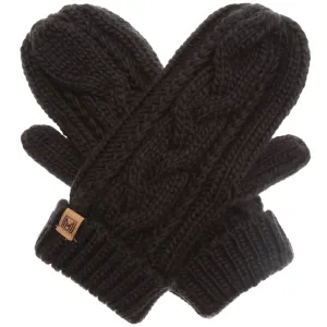Fleece Lined Cable Knit Mittens