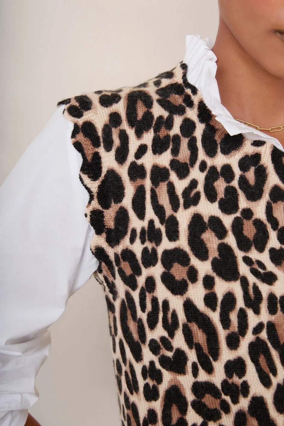 Fleurine Scallop Tank - Leopard