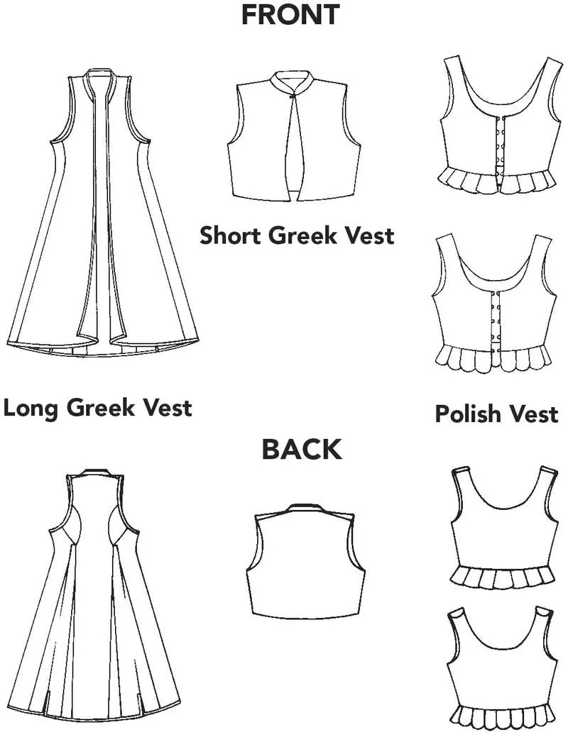 Folkwear Patterns - Vests from Greece and Poland