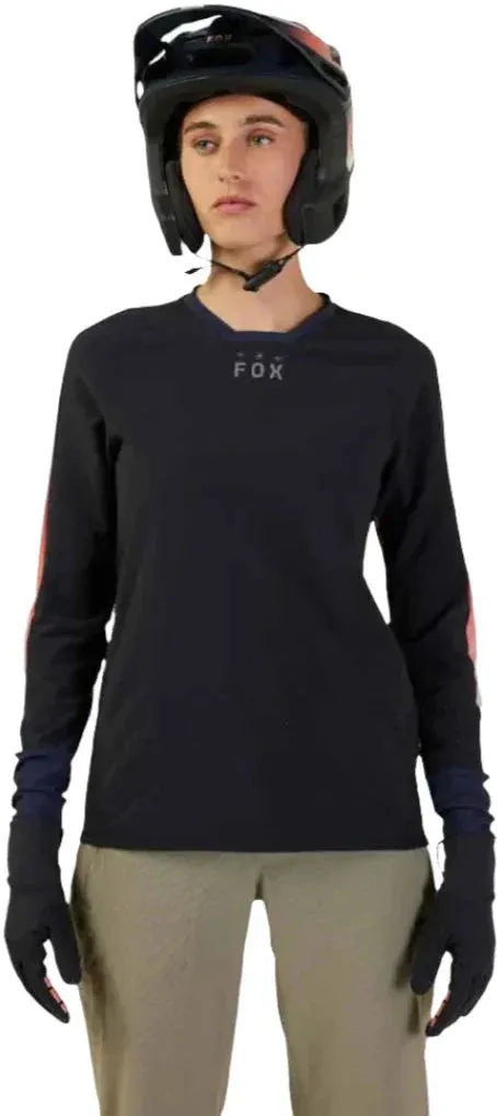 Fox WOMENS DEFEND THERMAL JERSEY LUNAR - Black