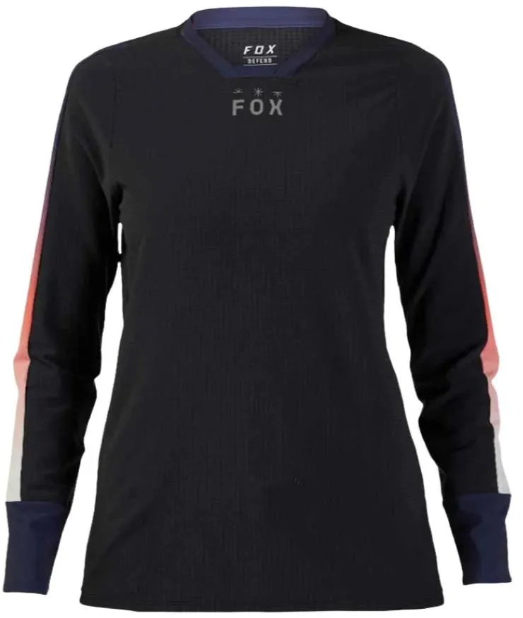 Fox WOMENS DEFEND THERMAL JERSEY LUNAR - Black