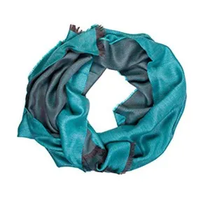 Frayed Edge Silk & Alpaca Blend Wrap Turquoise