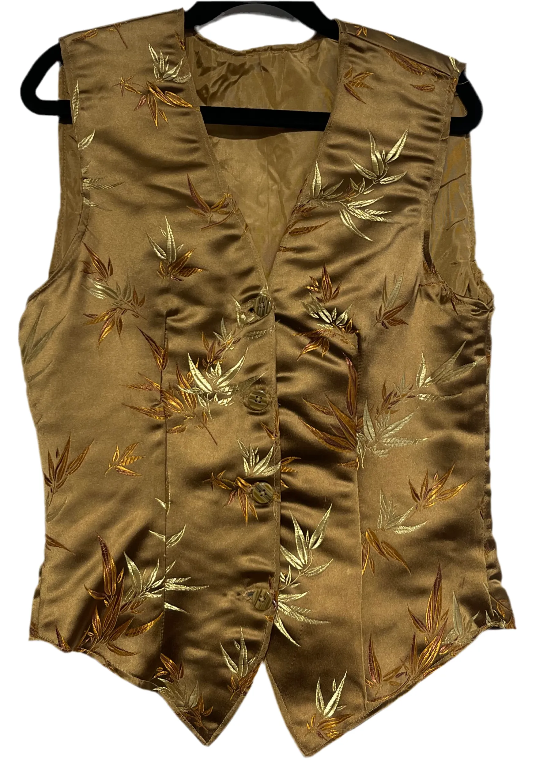 Gold Floral Vest