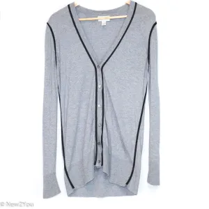 Grey Cardigan W/ Black Trim (Ann Taylor)