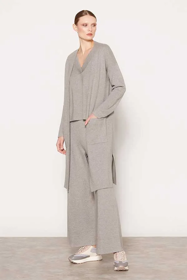 GREY LONG CARDIGAN