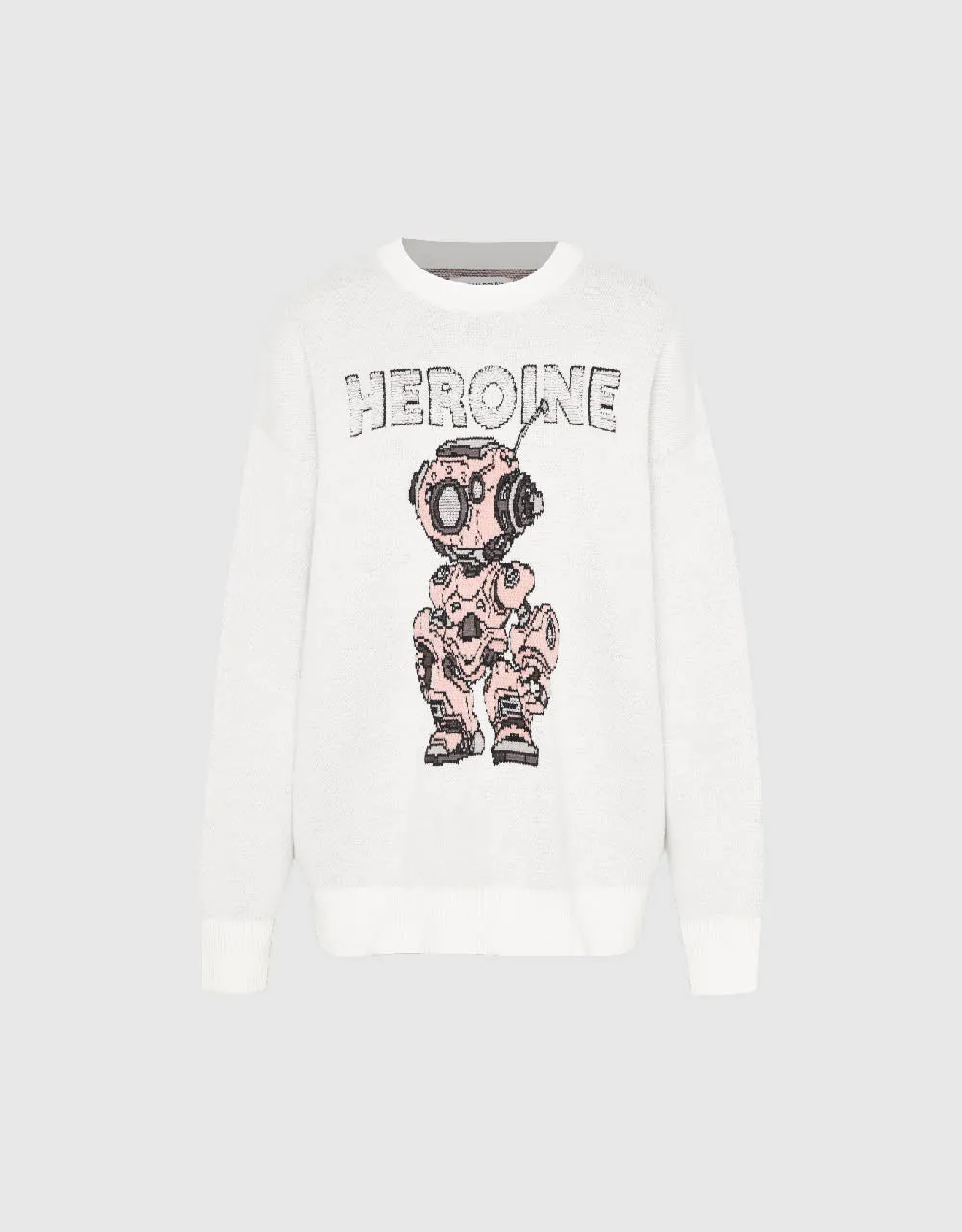 Heroine Embroidered Crew Neck Knitted T-Shirt