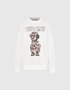 Heroine Embroidered Crew Neck Knitted T-Shirt