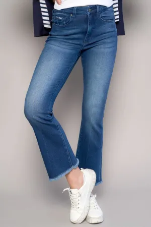 High Rise Cropped Boot Cut Denim Jean Pants