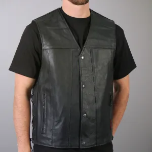 Hot Leathers VSM1023 Men's Black 'Conceal and Carry Leather Vest