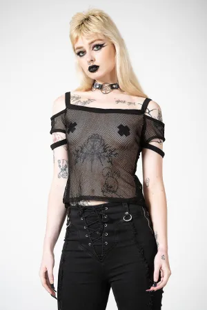 Huntly Fishnet Bardot Top