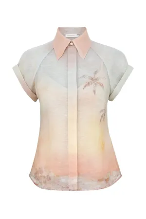 Illuminate Fitted Blouse | Guava Seascape