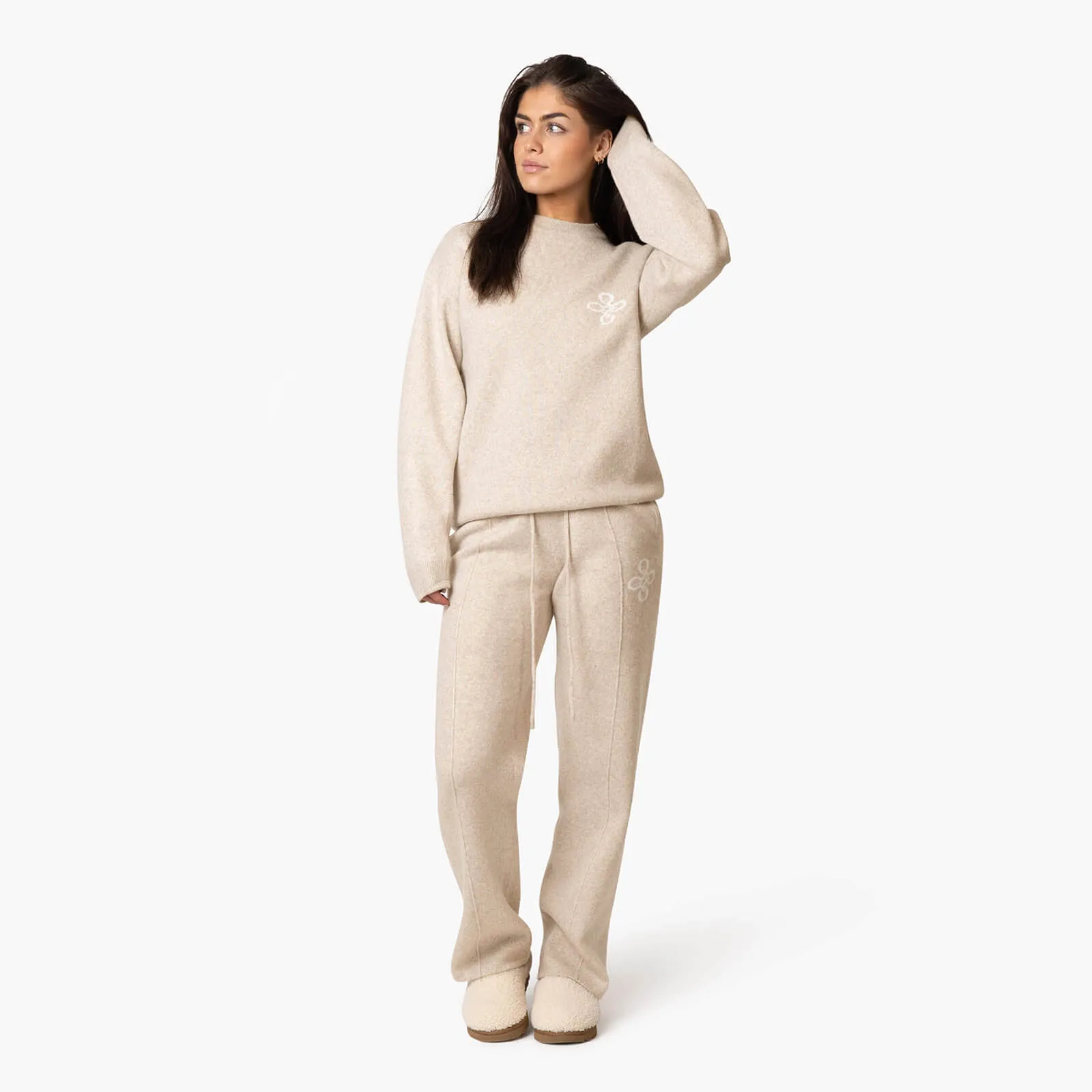 INSIGNIA KNITTED PANTS | GREIGE MELEE