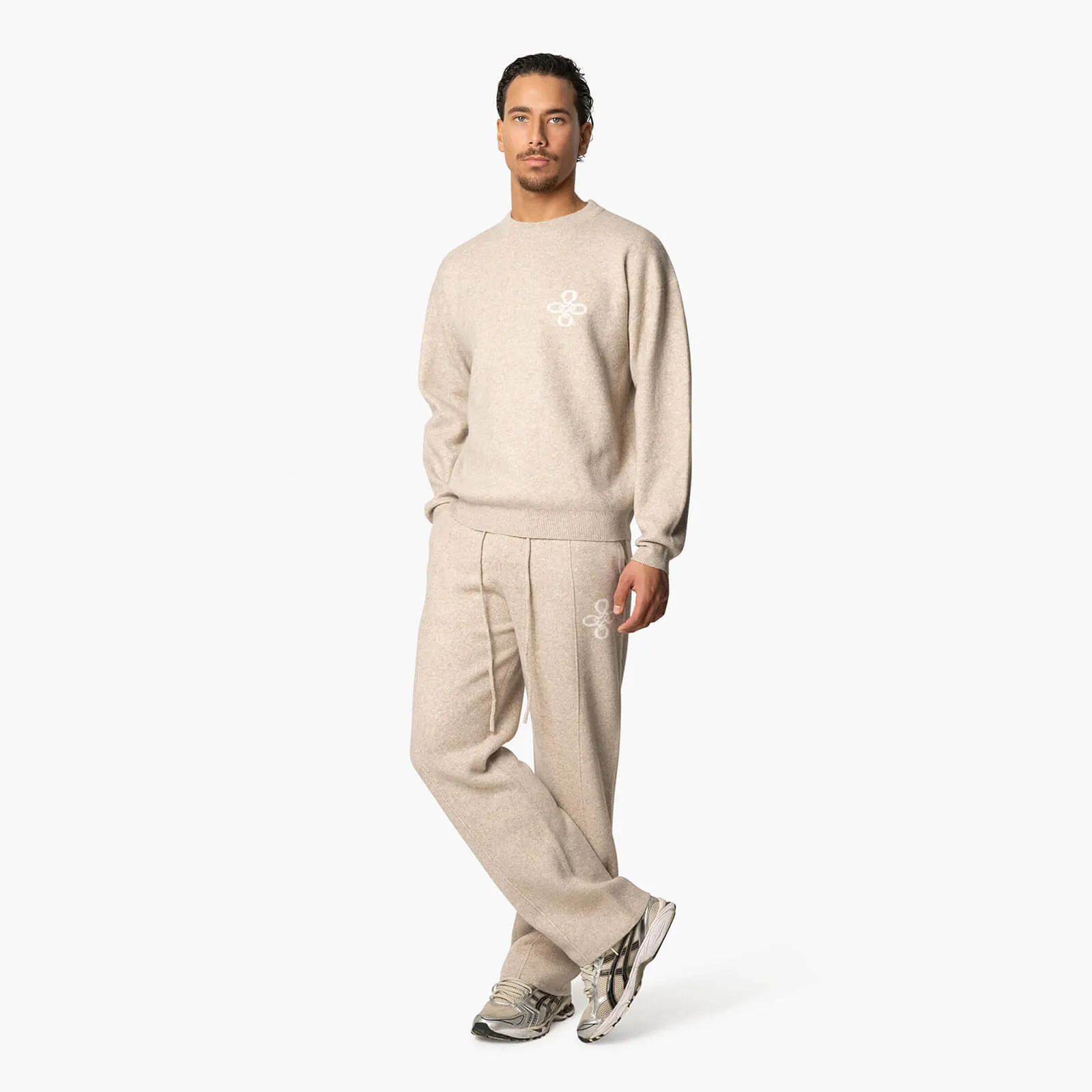 INSIGNIA KNITTED PANTS | GREIGE MELEE