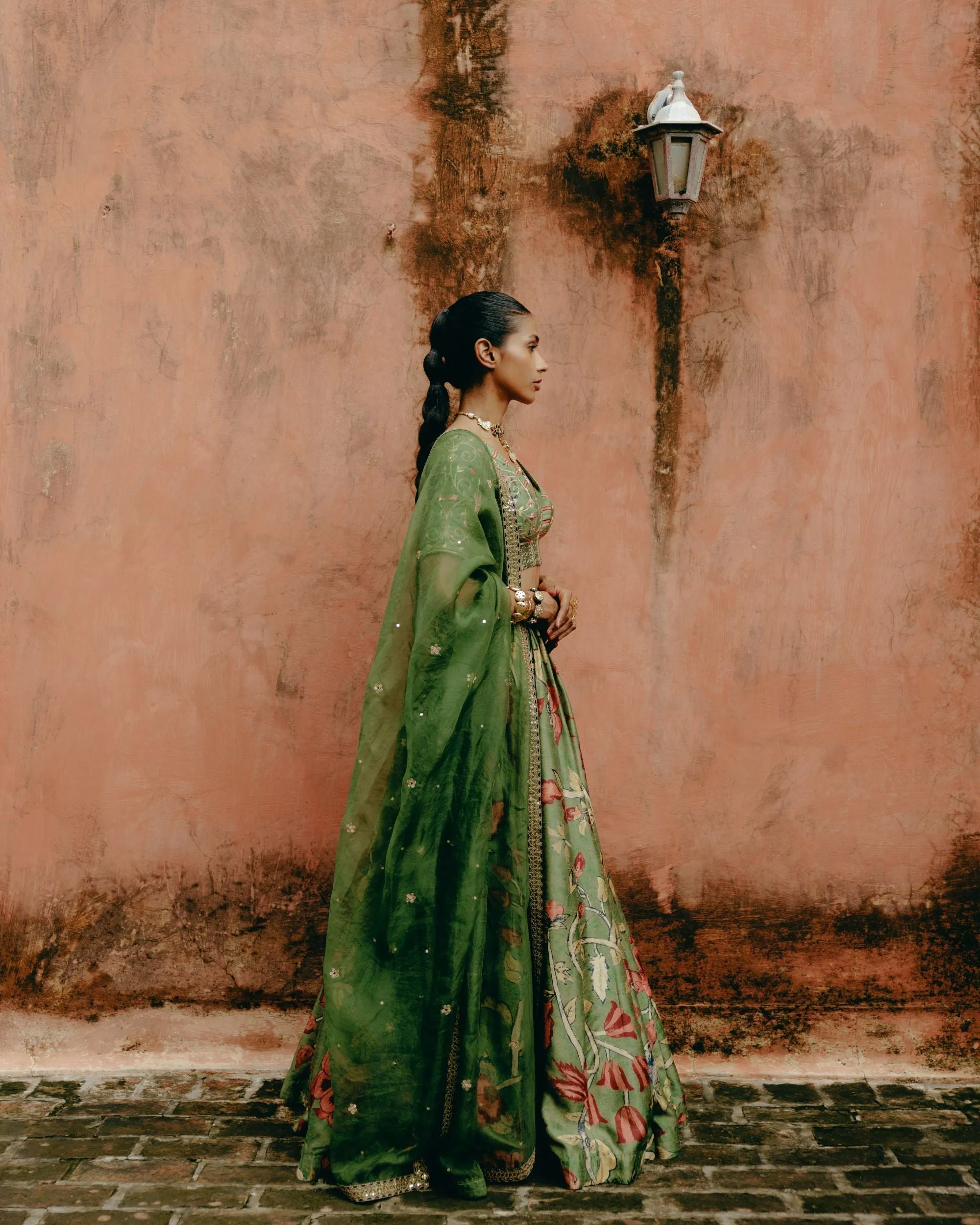 Jade green lehenga
