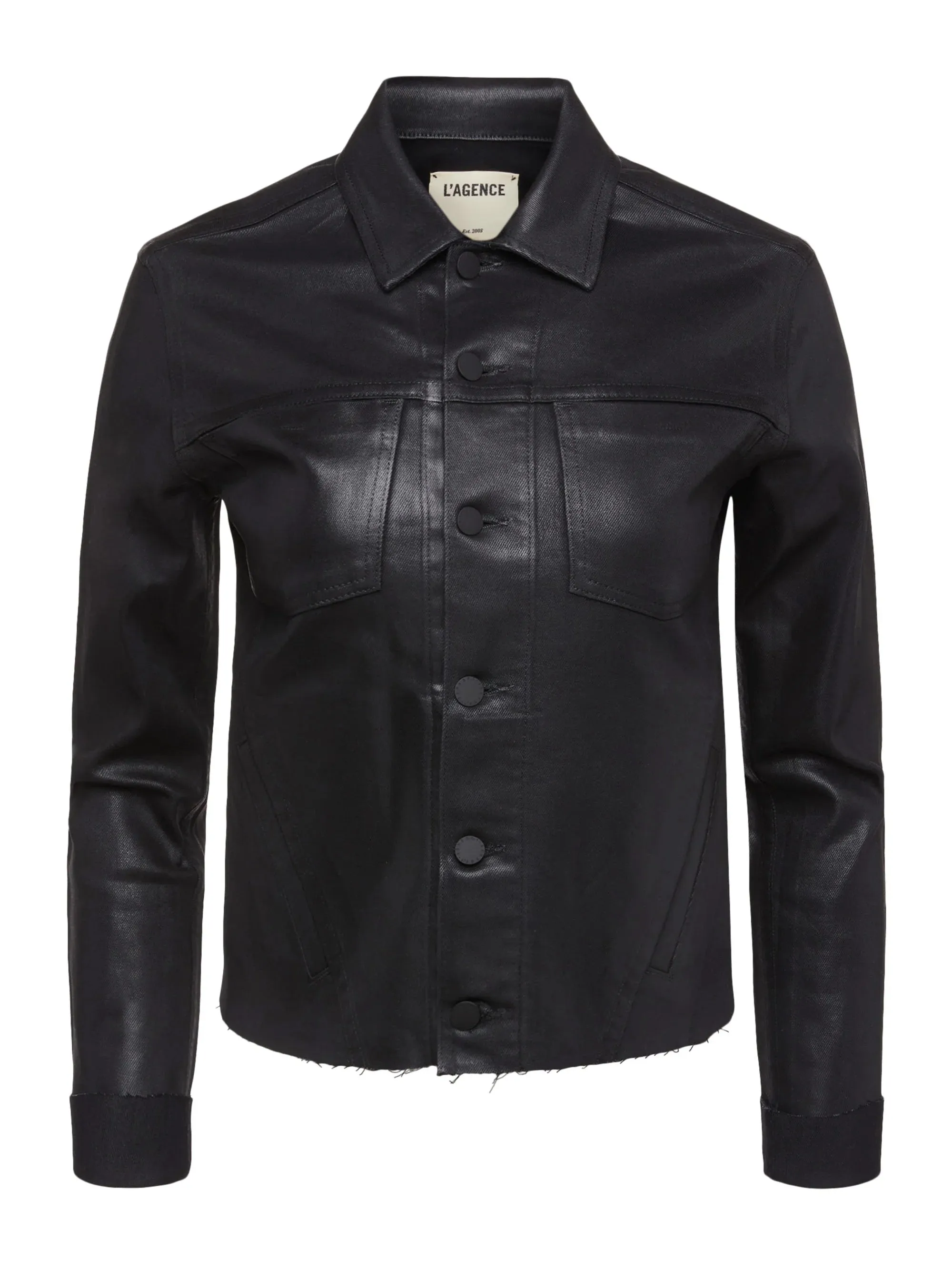 JANELLE COATED JACKET IN SATURATED BLACK