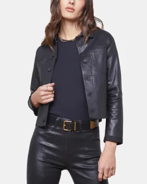 JANELLE COATED JACKET IN SATURATED BLACK