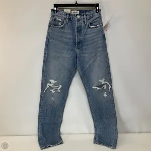 Jeans Straight By Agolde In Blue Denim, Size: 0