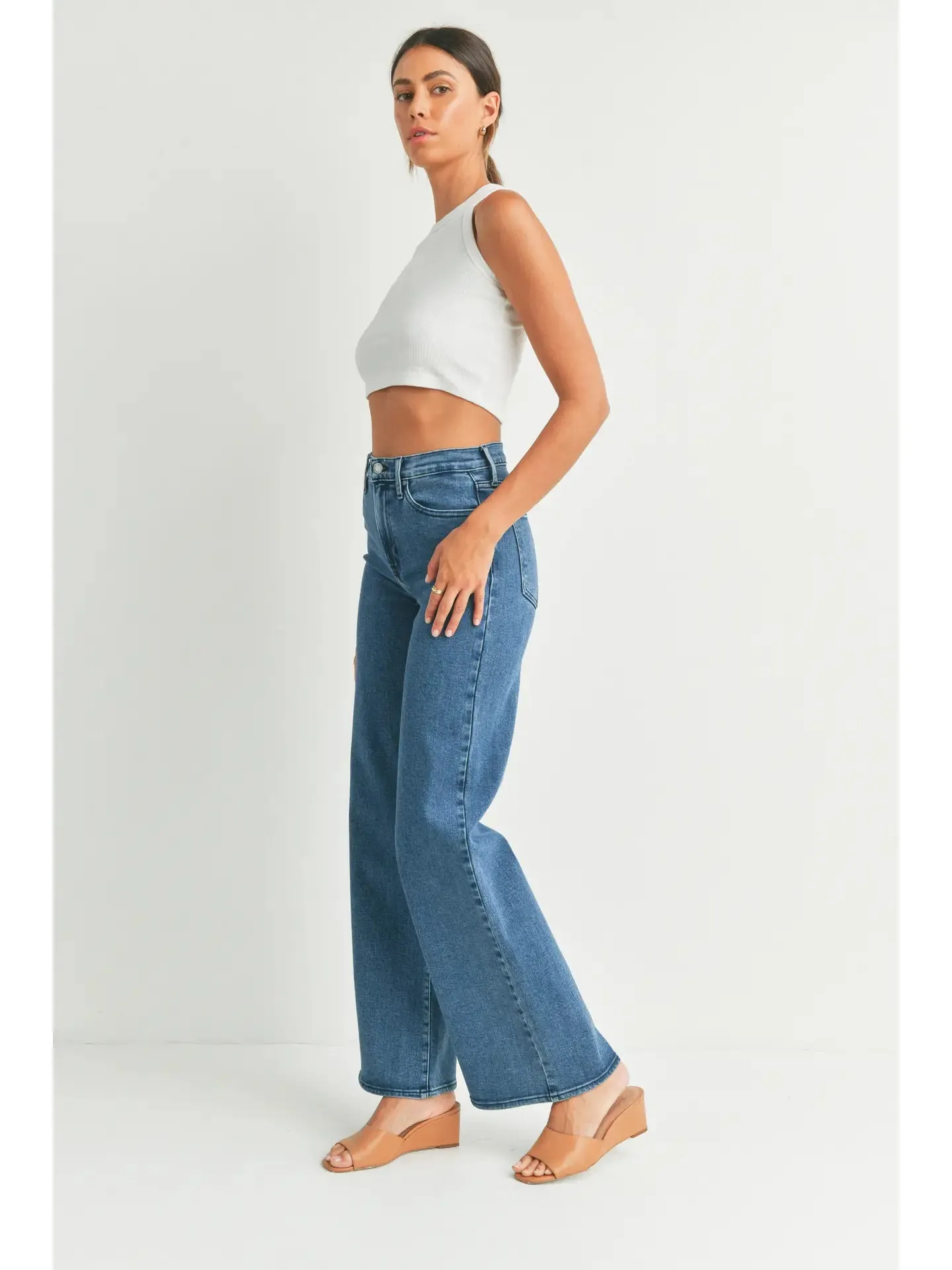 Just Black | Palazzo Jean {Medium Wash}