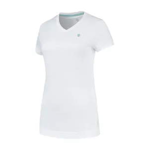 K-Swiss Tac Hypercourt Womens V-Neck Badminton Top - White