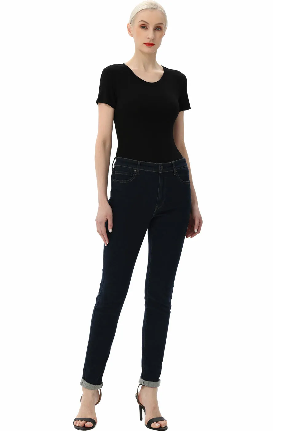 Kimi   Kai Women's Round Neck Basic Bodysuit