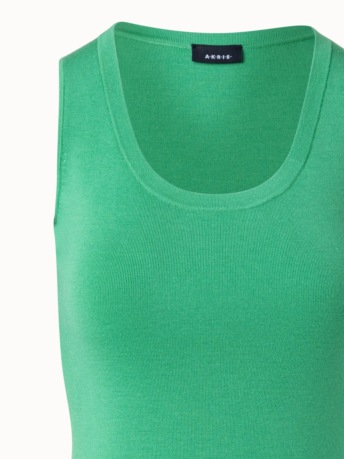 Knitted Silk Stretch Scoop Neck Top