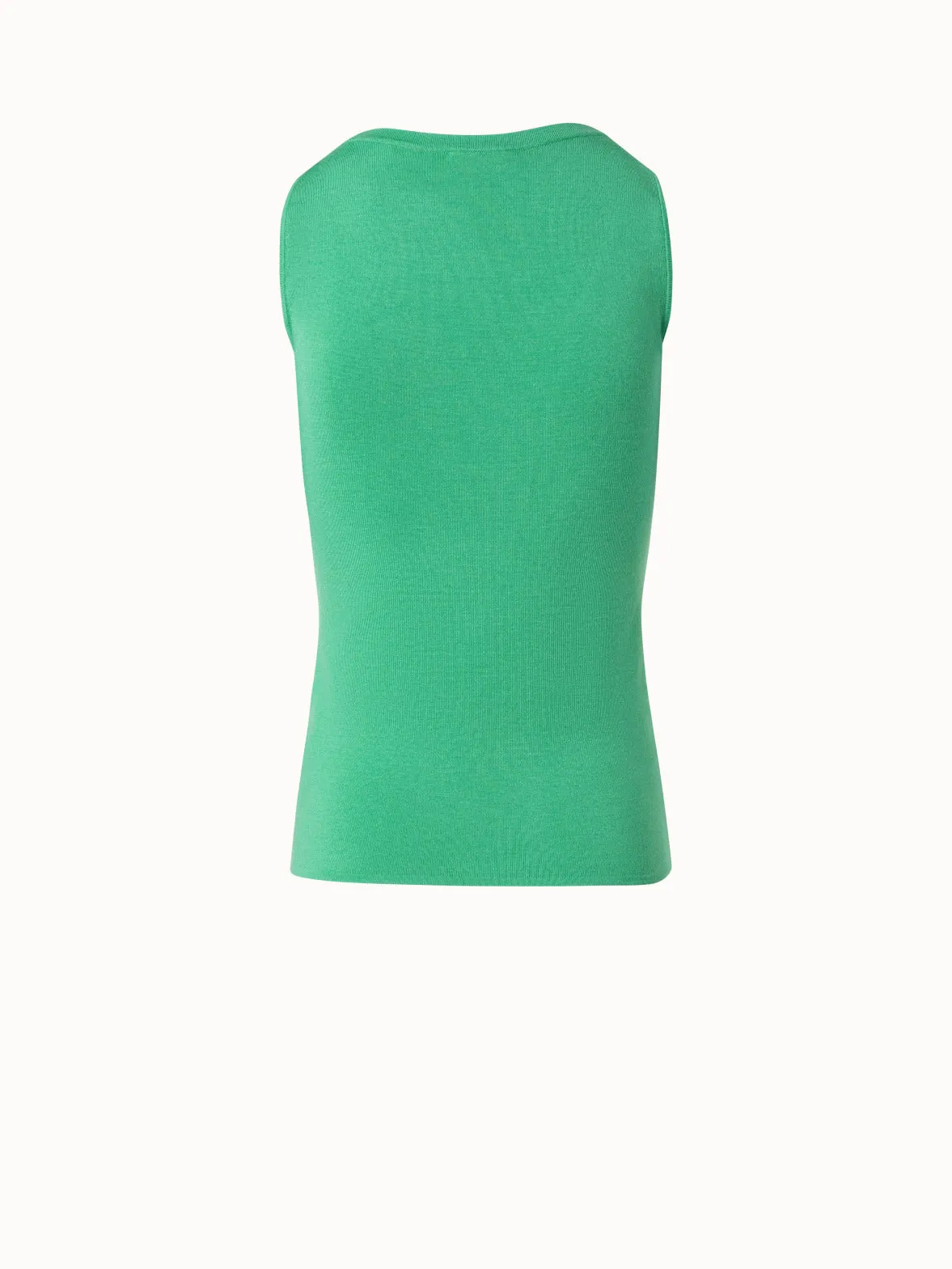 Knitted Silk Stretch Scoop Neck Top