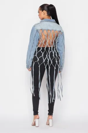 KNOT BACK NEW VERSION SHIRT FRONT DENIM TOP