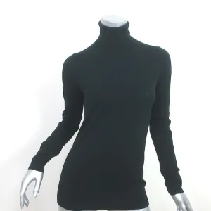 LAB Turtleneck Sweater Black Superfine Merino Wool Size Small