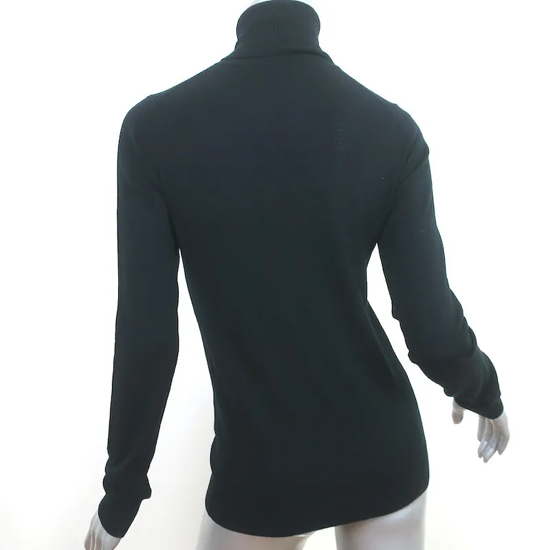 LAB Turtleneck Sweater Black Superfine Merino Wool Size Small