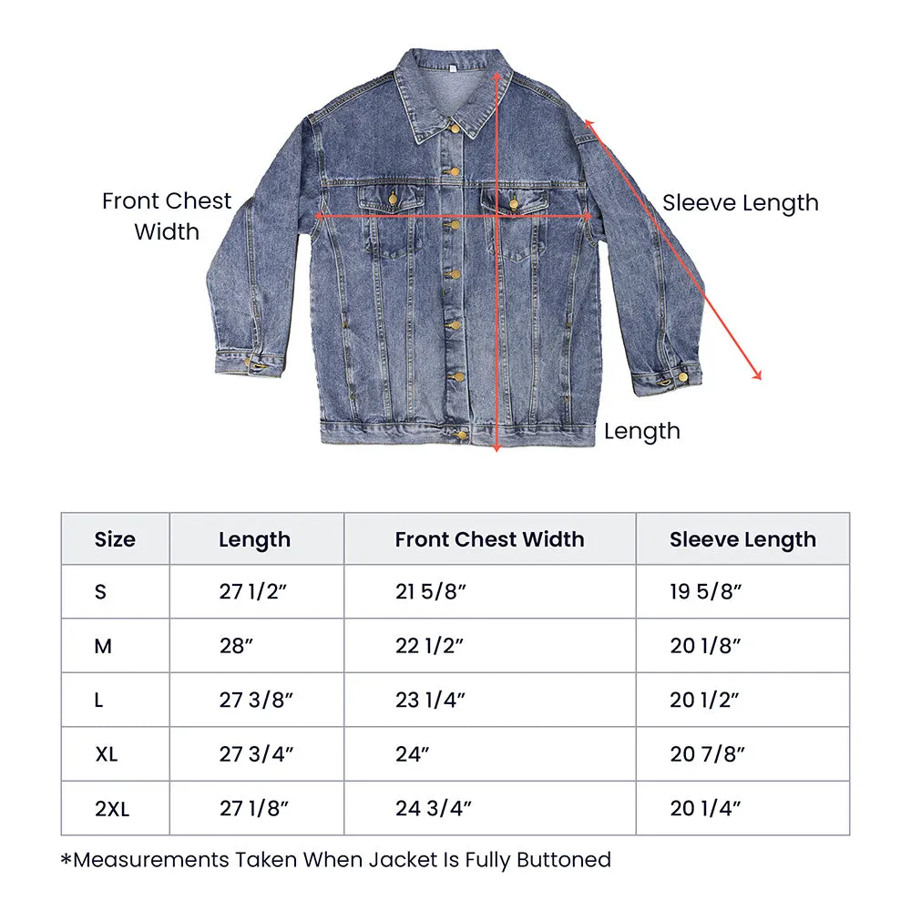 Lady in Waiting for Him to Call Oversized Women's DTG Denim Jacket