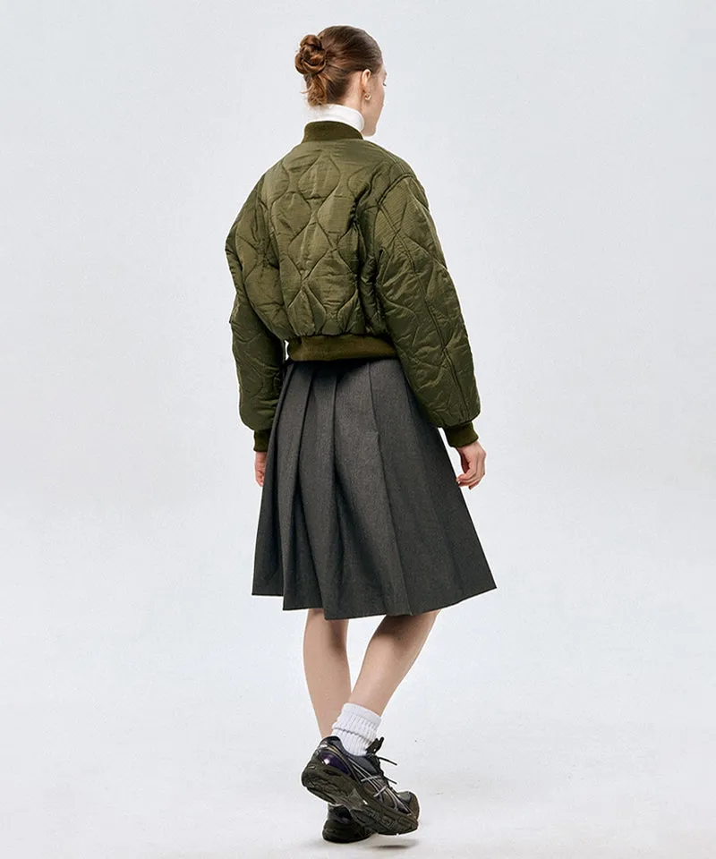 LE SONNET Classic Pleats Wool Skirt - Gray
