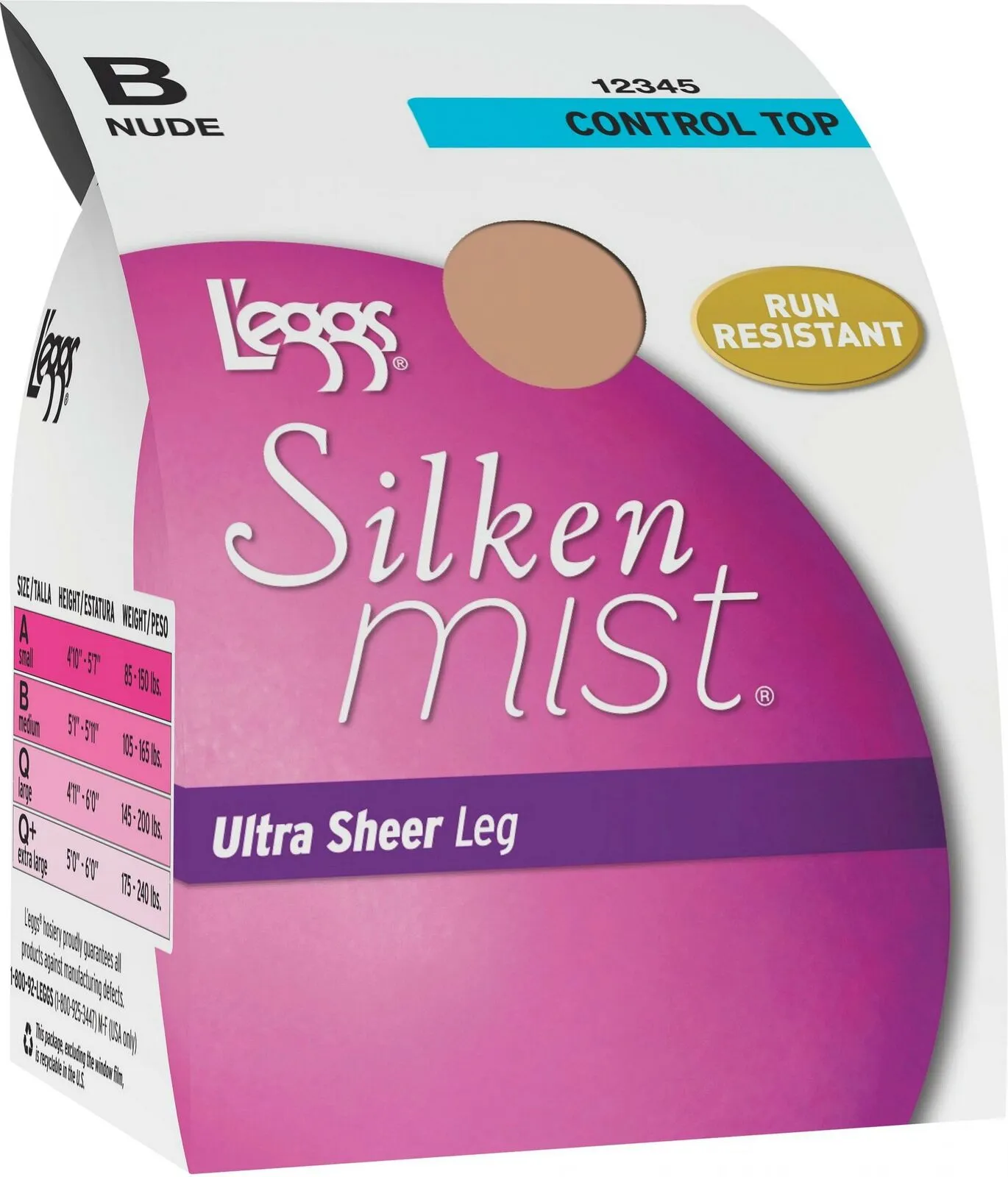 L'eggs Silken Mist Women's Ultra Sheer Pantyhose. 20161