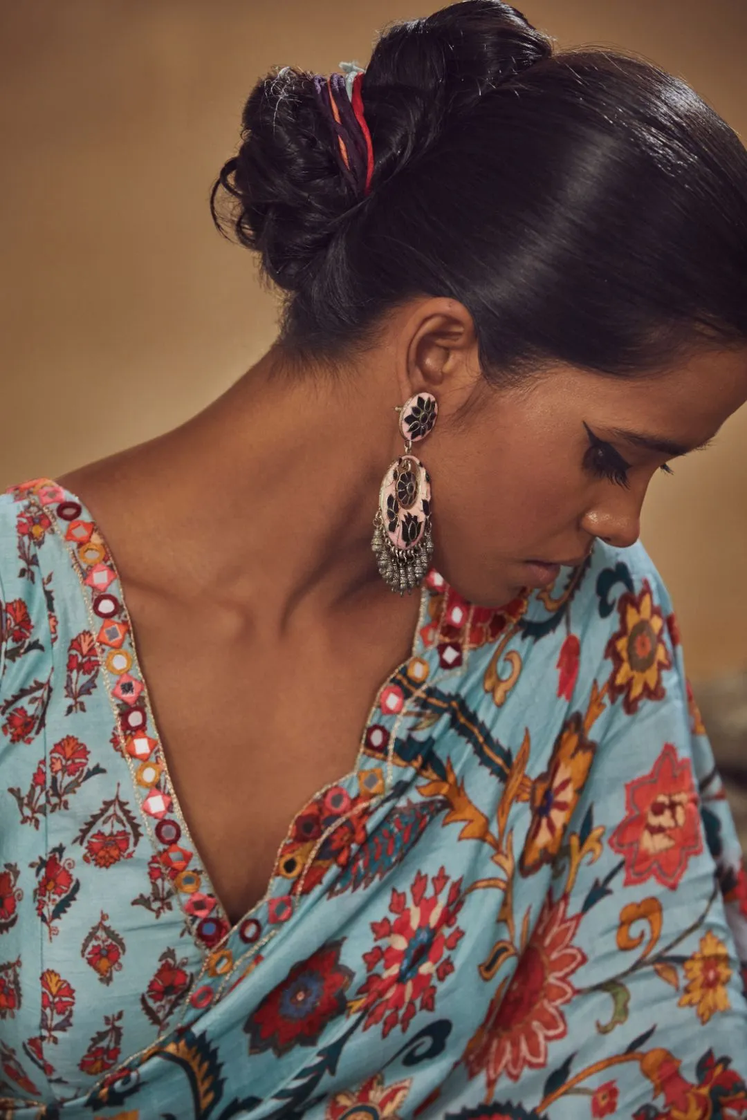 Light Blue Saree With Blouse
