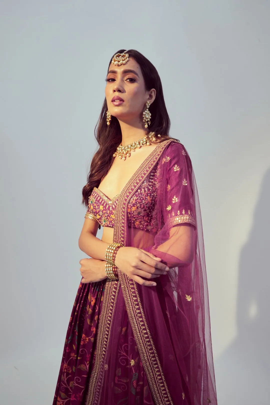 Magenta Lehenga set