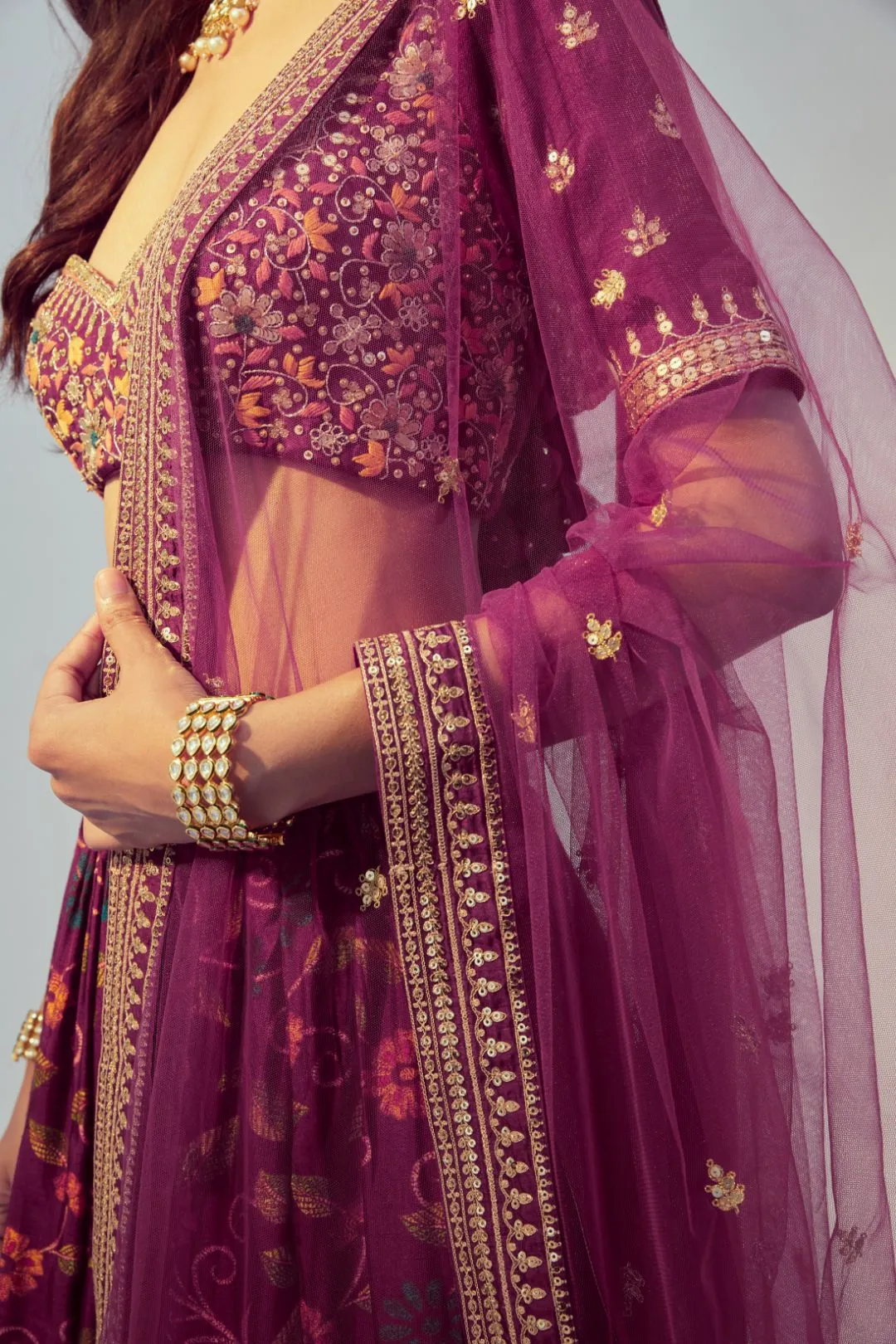 Magenta Lehenga set
