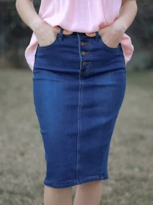 Maia Denim Skirt - Dark Wash