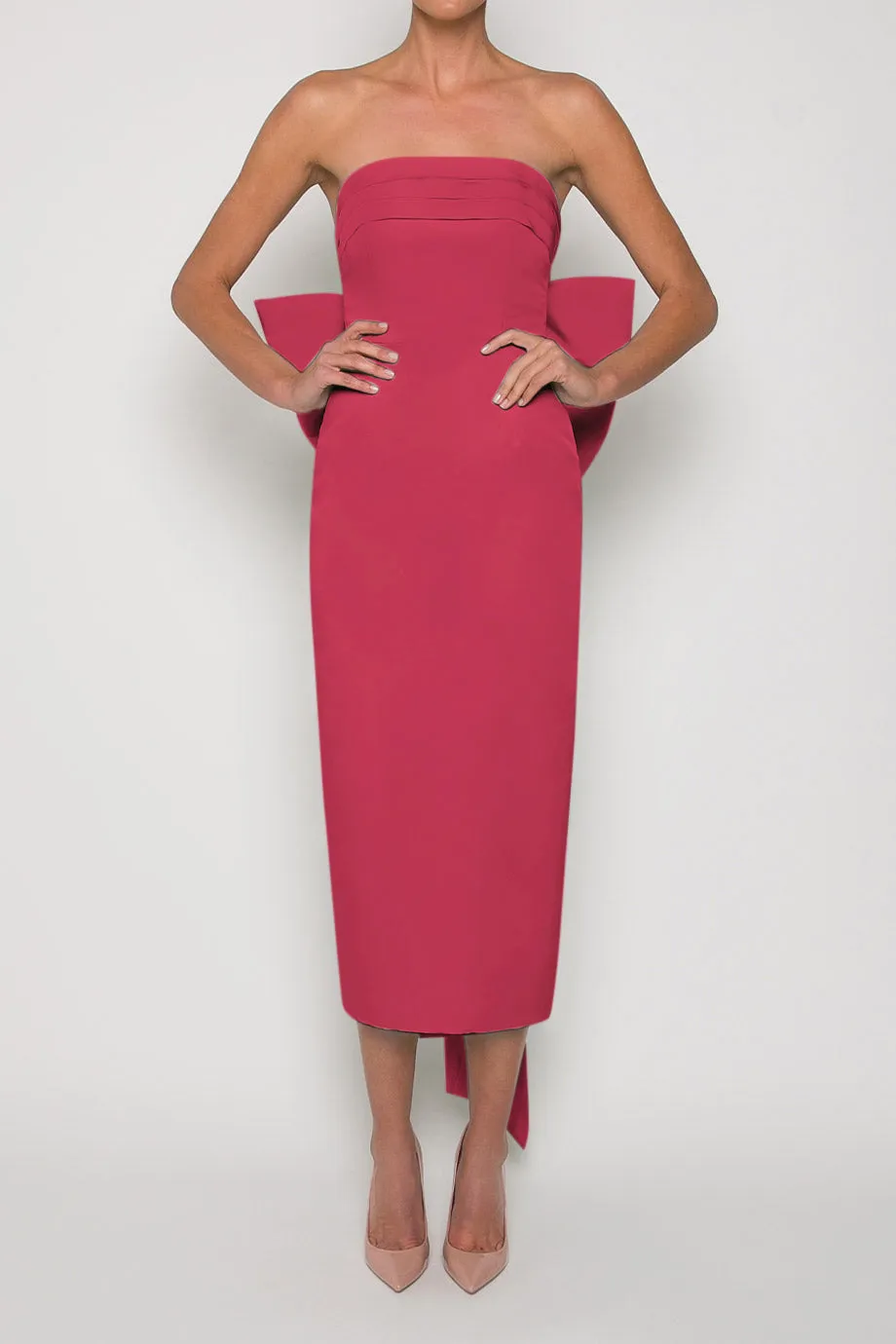 Margaret Silk Faille Midi Dress