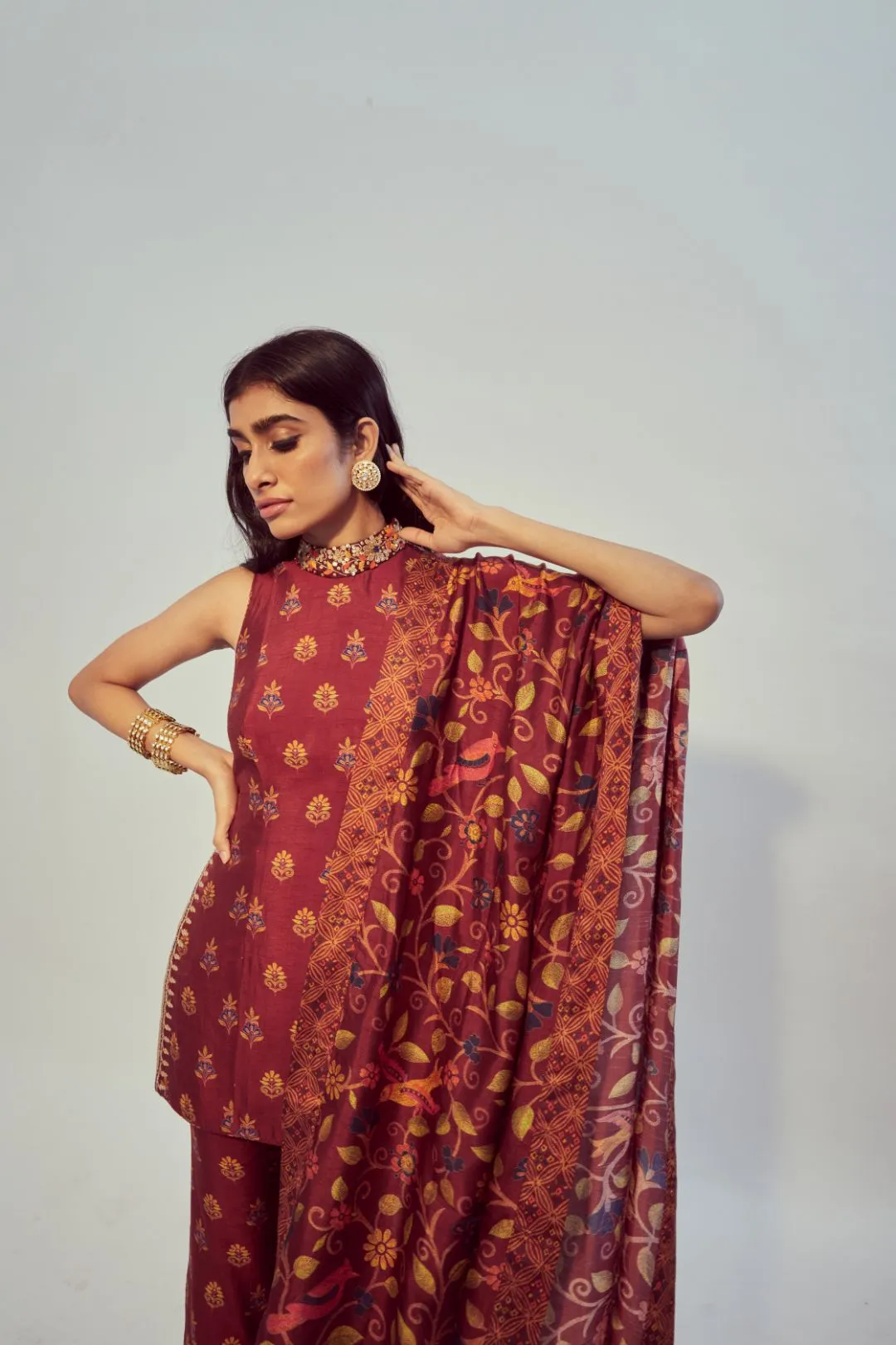 Maroon Kurta Set