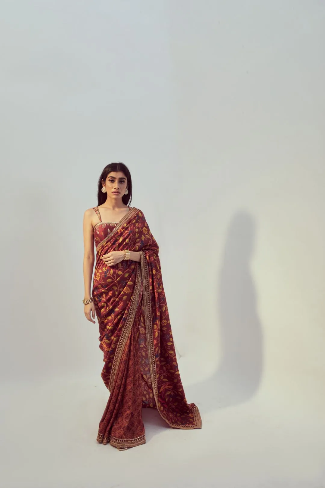 Maroon Saree Set