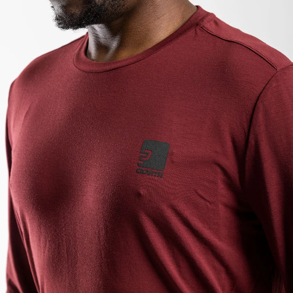 Men's Long Sleeve Merino T Shirt (Bloodstone)
