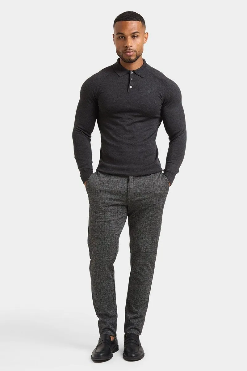 Merino Wool Polo Shirt in Forest Marl